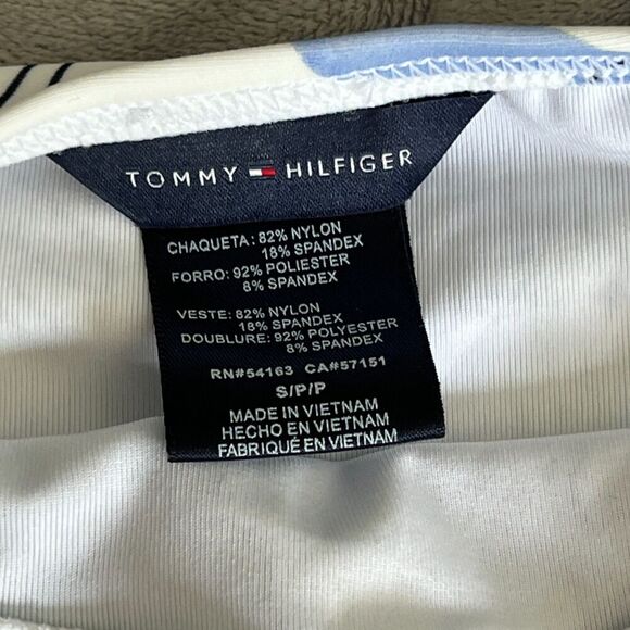 Tommy Hilfiger Swim Tankini Womens Sz s SMALL Blue Green Plant Pattern Halter - Picture 5 of 7